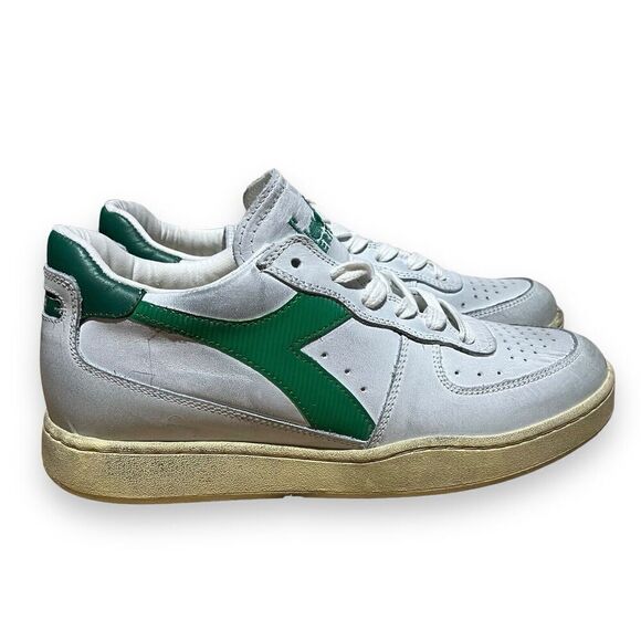 MADEWELL Diadora WMNS 8 Mi Basket Lo Used White Verdant Green Sneakers NH233